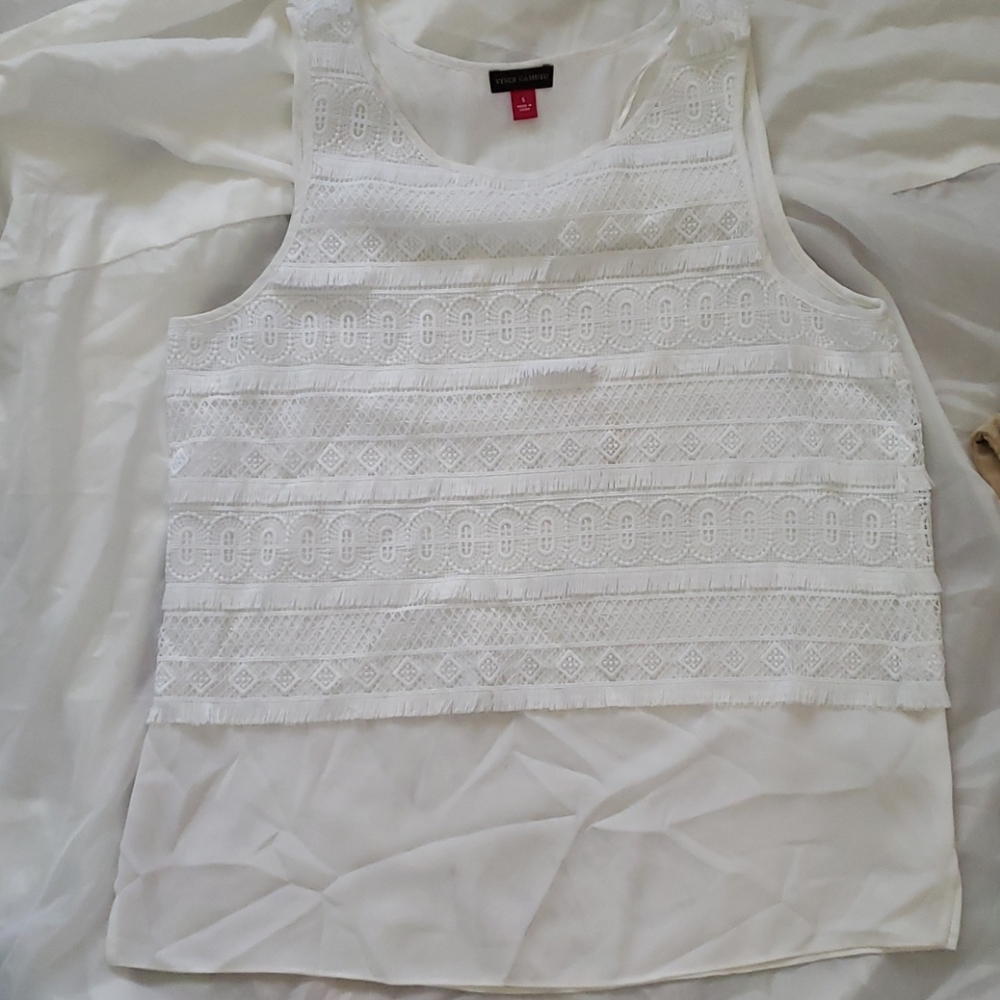 Lace and fringe tank